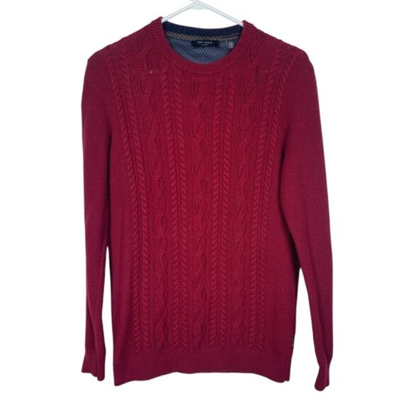 Ted Baker Knit Christmas Red Wool Blend Sweater Size 2/Small EUC #0397-DS - Picture 1 of 4